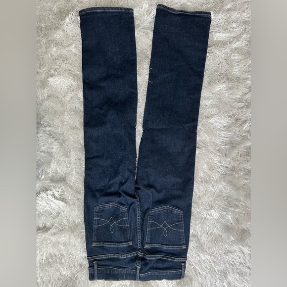 Petite High-waisted Dark wash Straight Jeans - Picture 8 of 9